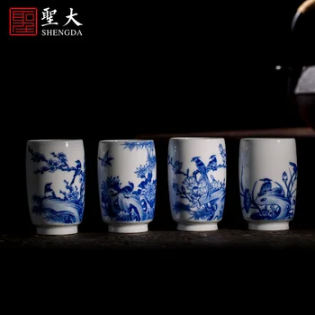 |i ptice u proljeće šalicu za šminkanje uzorak čajna šalica keramička ručno oslikana kung-fu jedna šalica šalica čaja сервиза цзиндэчжэнь